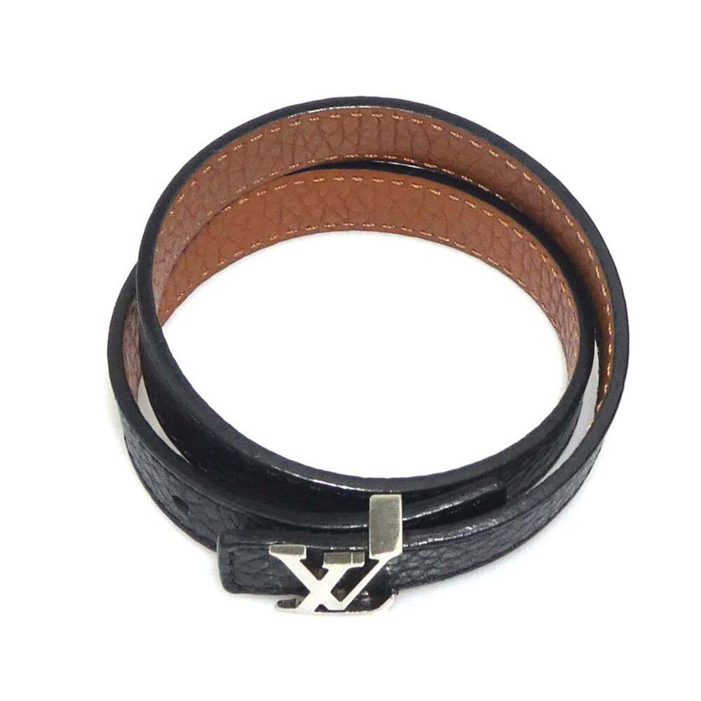 LOUIS VUITTON Black Leather Charm Bracelet - Picture 5 of 10
